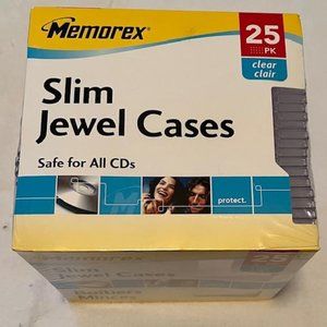 Memorex Slim Jewel Cases Clear CD 25 Pack (new, unopened)